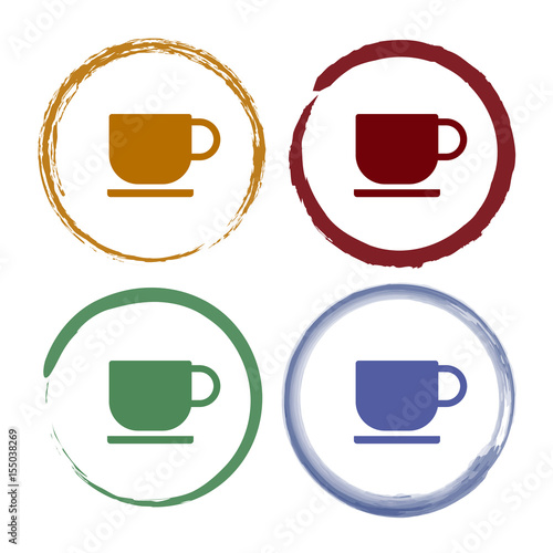 Pinselstrich Icon Set - Kaffeetasse