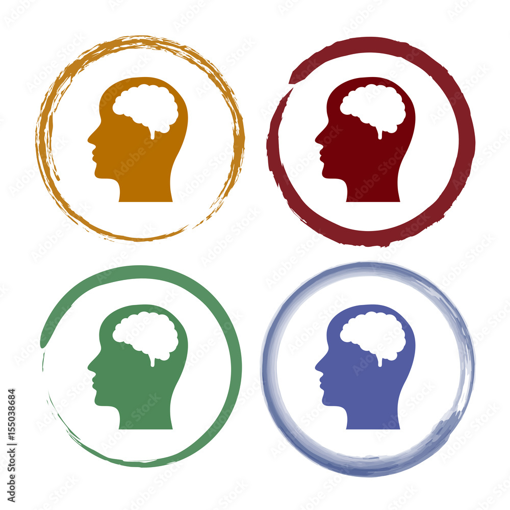 Pinselstrich Icon Set - Gehirn eines Menschen Pinselstrich Icon Set - Gehirn eines Menschen