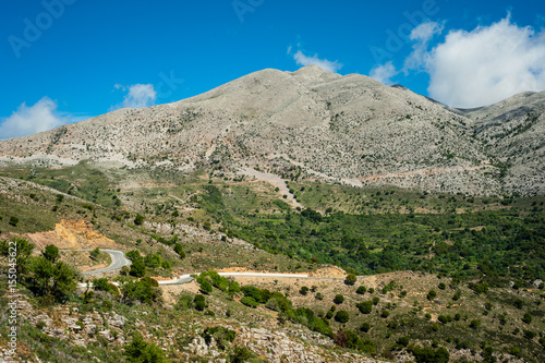 Obraz na płótnie Greece, Crete, view to the green hills and grey tops w salonie