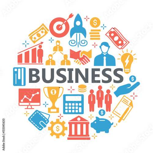 Icons for business  management  finance  strategy  planning  an