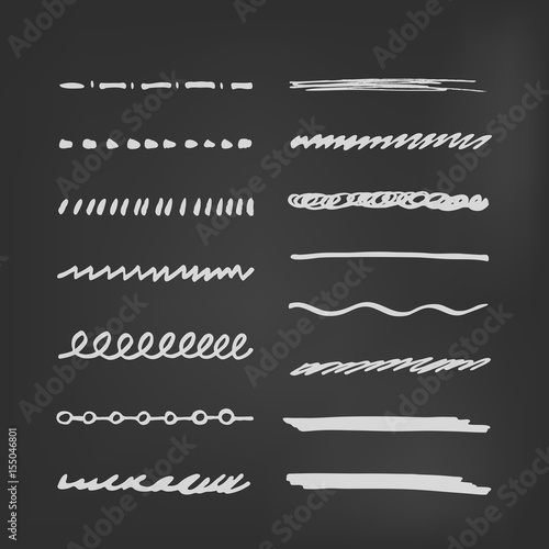 Set of vector dividers for web design or brushes on blackboard