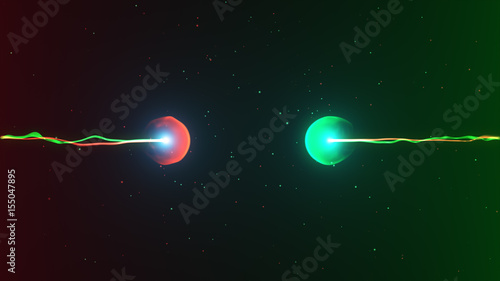 Photos Two particles ready to collide to one another artistic image