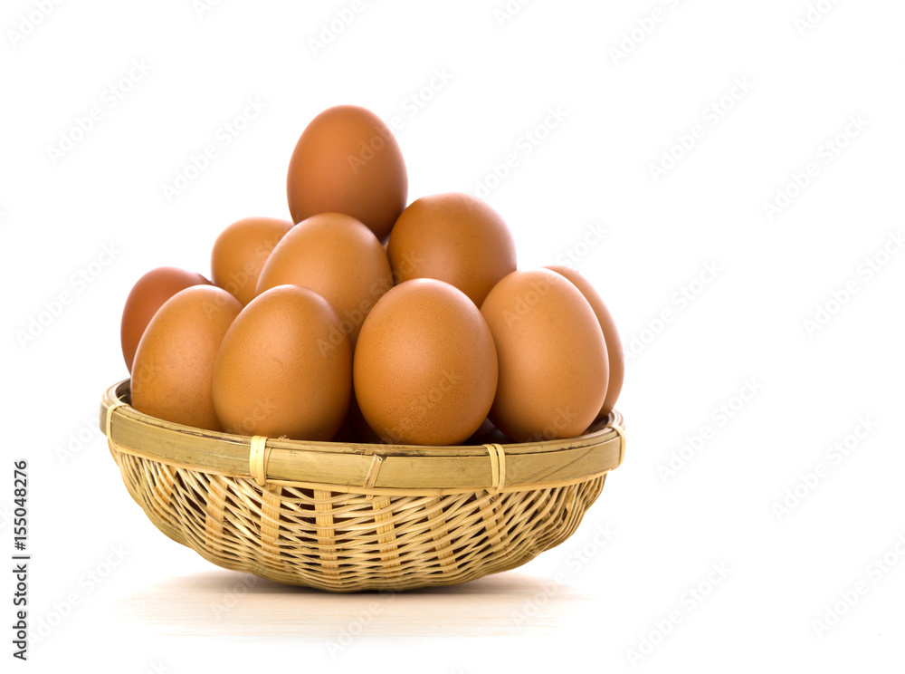 chicken eggs in a basket chicken eggs in a basket