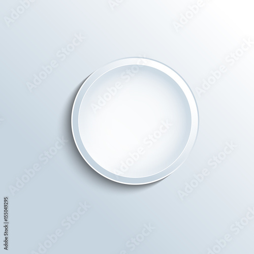 White concave button vector