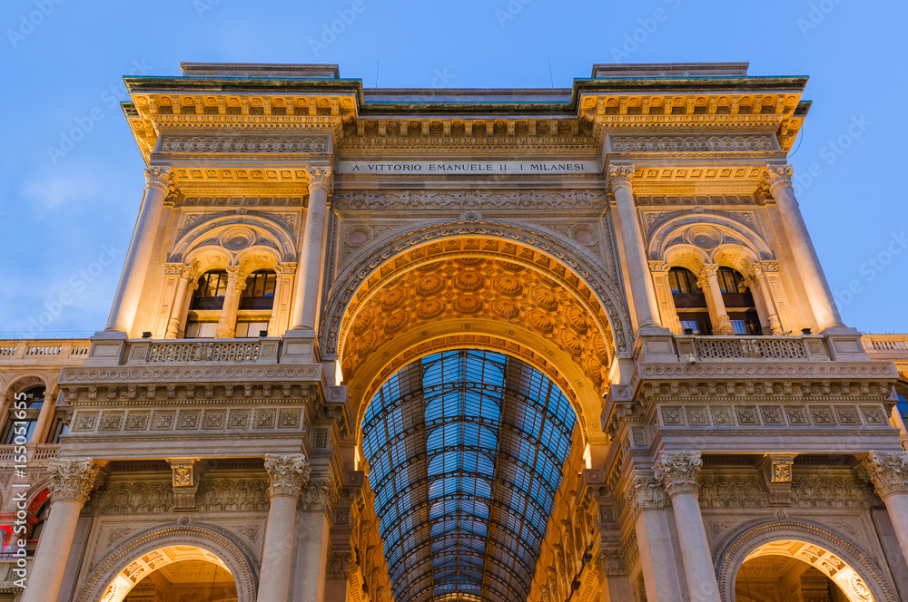 Vittorio Emanuele II Gallery in Milan Italy