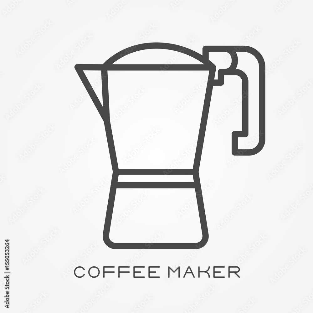 Line icon coffee maker Line icon coffee maker