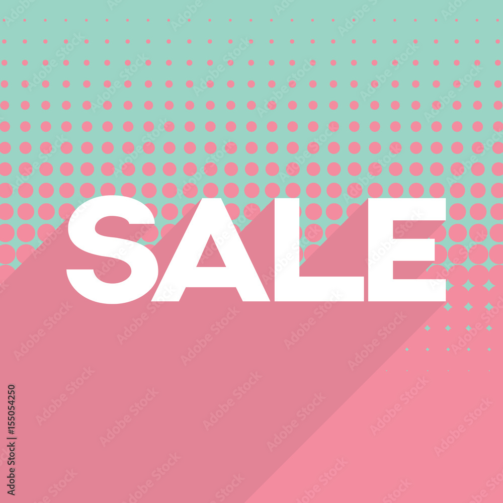 Big sale banner vector template on retro halftone style background with long shadow typography. Big sale banner vector template on retro halftone style background with long shadow typography.