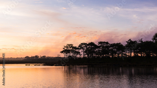 Twilight time with lake