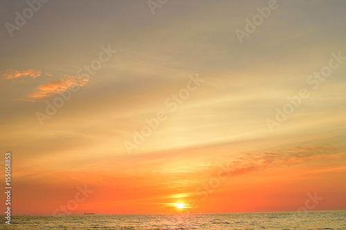 Scenic sunset sky over the Adriatic sea in Albania  Durres.