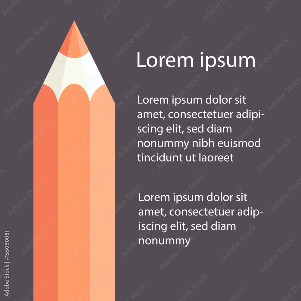 Education infographic design with pencil and icons Education infographic design with pencil and icons