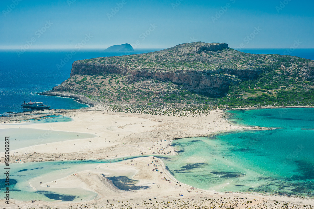 Balos Beach, Greece, Crete. View from hill above the bay