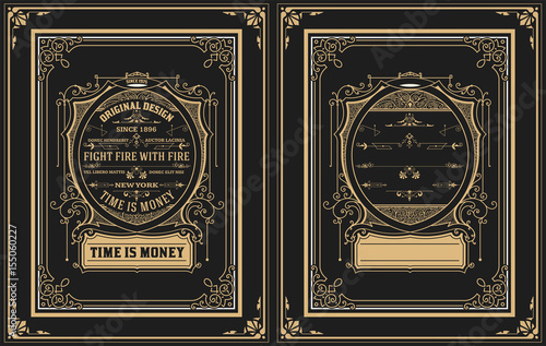 Premium card. Baroque ornaments and floral details.
