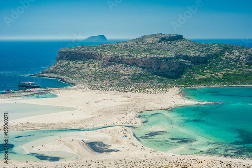 Obraz na płótnie Balos Beach, Greece, Crete. View from hill above the bay w salonie