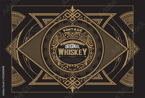 Old  label design for Whiskey and Wine label, Restaurant banner, Beer label.