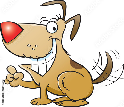 Cartoon illustration of a dog pointing.
