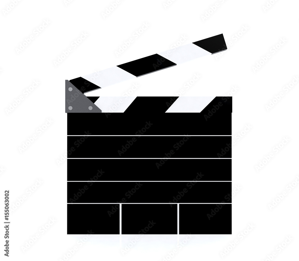 Fototapeta premium Blank movie production clapper board with copy space, 3D rendering