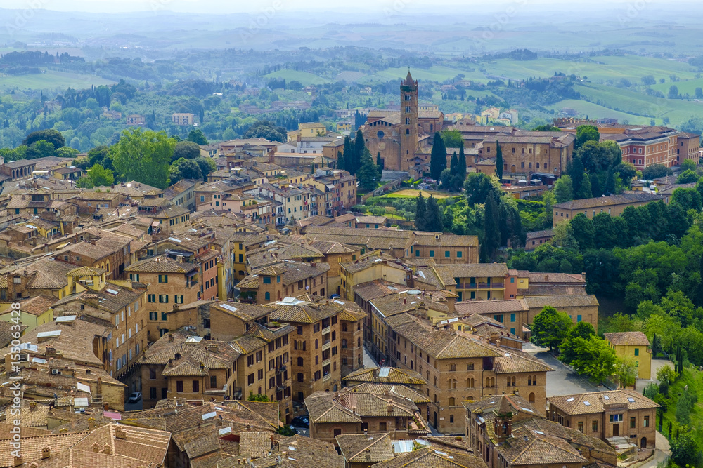 Panoramic of Siena Tuscany Italy