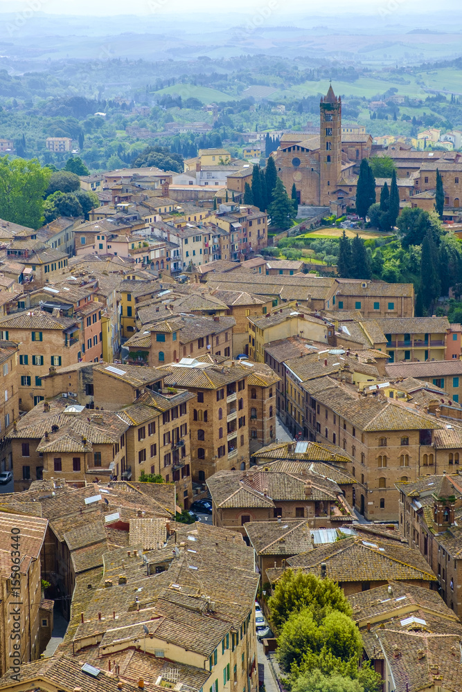 Panoramic of Siena Tuscany Italy