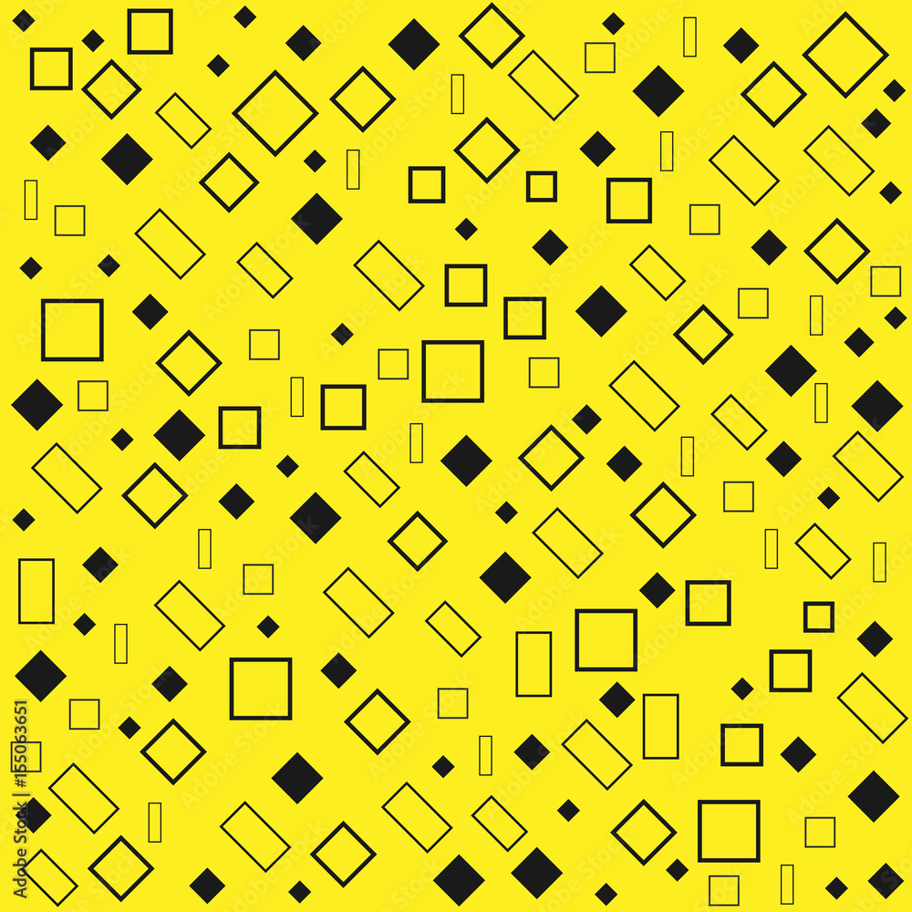 Seamless chaotic black squares pattern