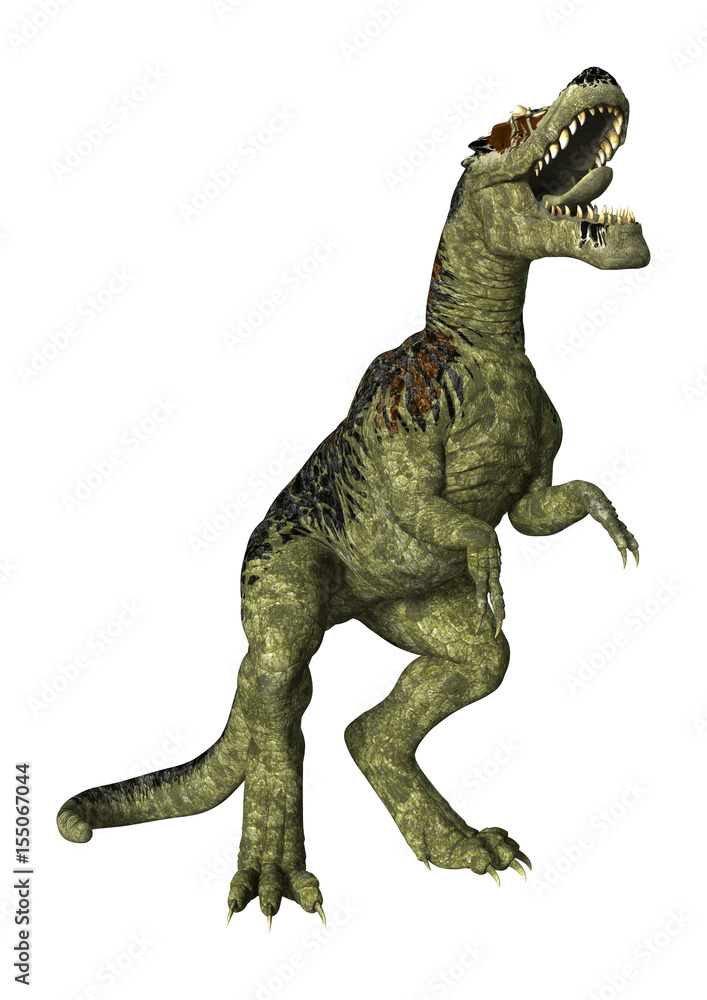 3D Rendering Dinosaur Tyrannosaurus Rex on White 3D Rendering Dinosaur Tyrannosaurus Rex on White