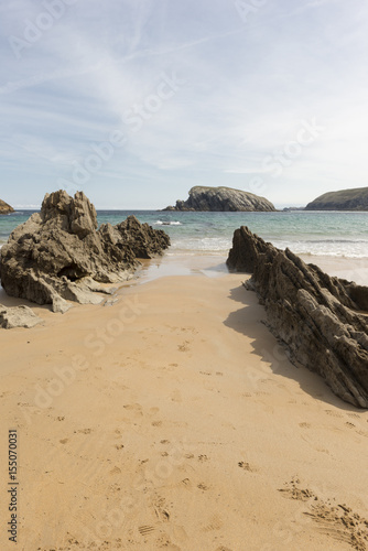 The beach of Arnia in Cantabria  Spain