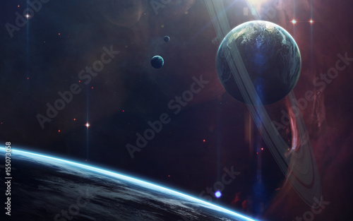 Deep space beauty, planets, stars and galaxies in endless universe. Elements of this image furnished by NASA