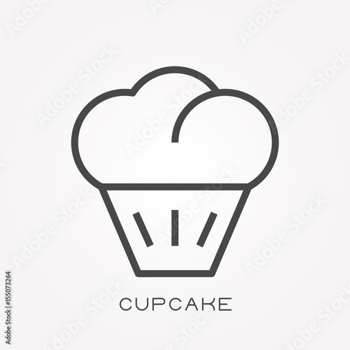 Line icon cupcake