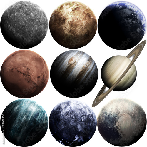 Awesome quality planets of solar system isolated on white. Elements of this image furnished by NASA photo