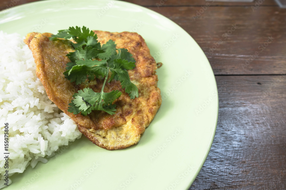Local Thai authentic thai omelette with rice Local Thai authentic thai omelette with rice
