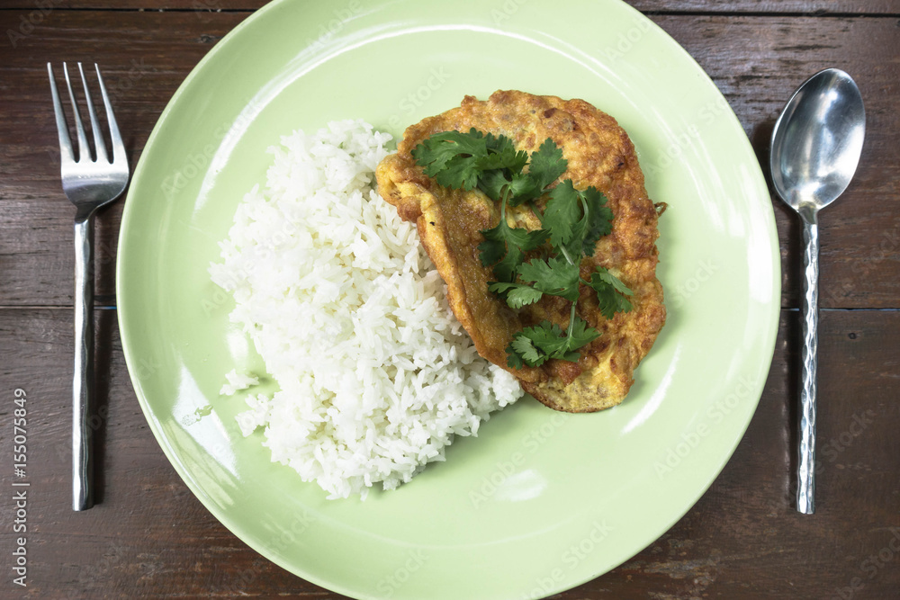 Local Thai authentic thai omelette with rice Local Thai authentic thai omelette with rice