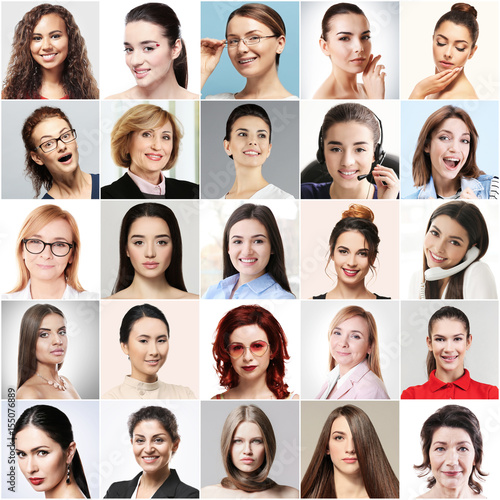 Collage of beautiful women ...