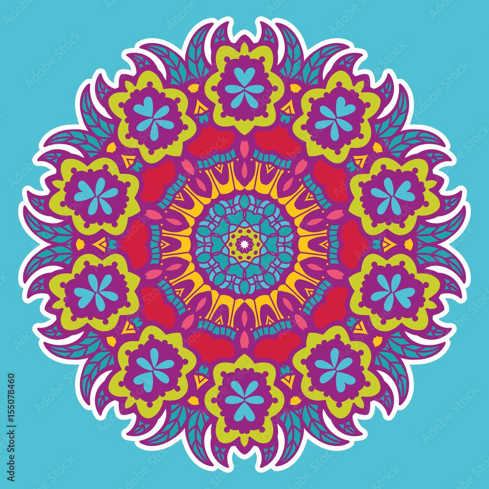 Round colorful mandala. Round colorful mandala.