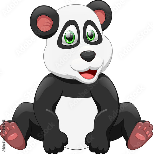 Fototapeta Naklejka Na Ścianę i Meble -  Cute panda cartoon. vector illustration