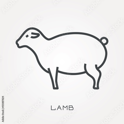 Line icon lamb
