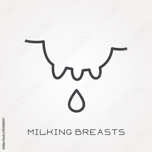 Line icon milking breasts