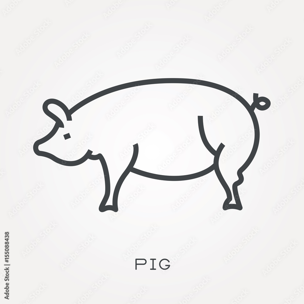 Line icon pig Line icon pig
