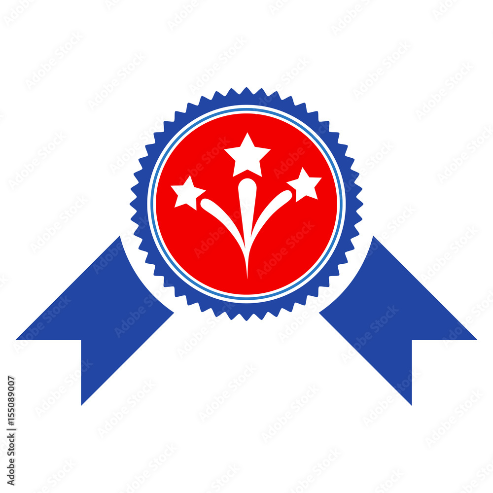 Obraz premium Pyrotechnics Award Seal flat vector pictograph. An isolated illustration on a white background.