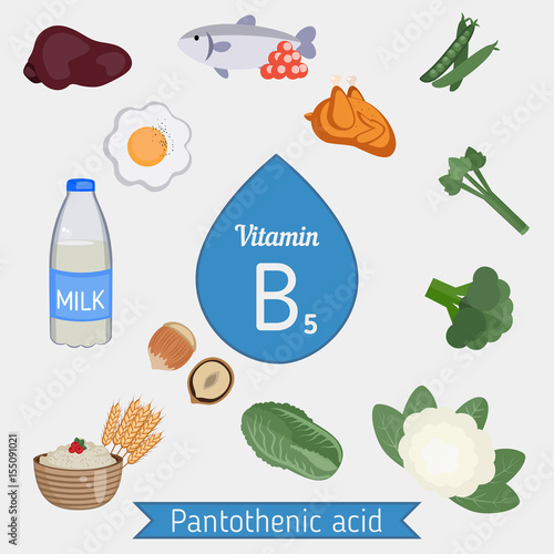 Vitamin B5 or Pantothenic Acid infographic