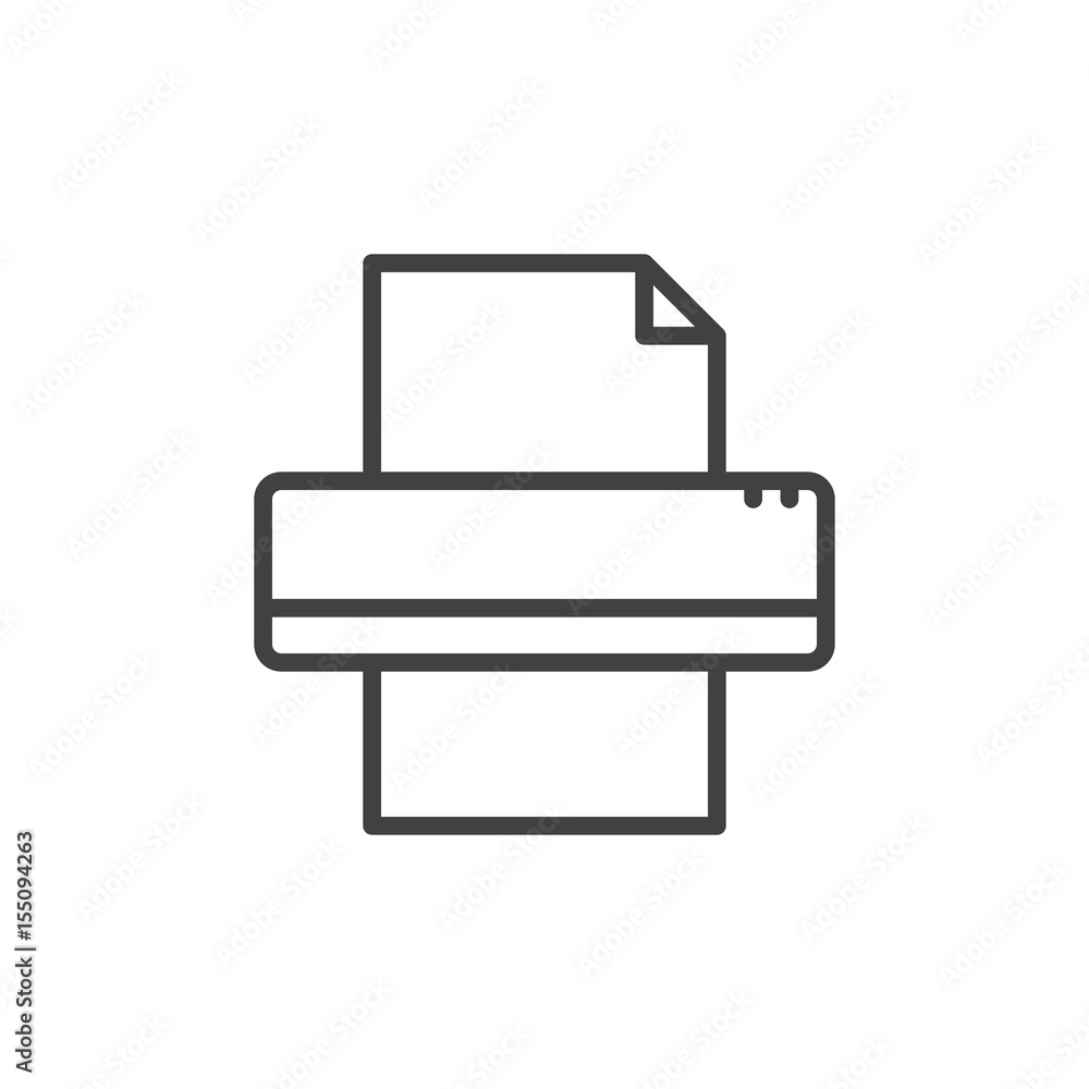 Printer line icon, outline vector sign, linear style pictogram isolated on white. Symbol, logo illustration. Editable stroke. Pixel perfect Printer line icon, outline vector sign, linear style pictogram isolated on white. Symbol, logo illustration. Editable stroke. Pixel perfect