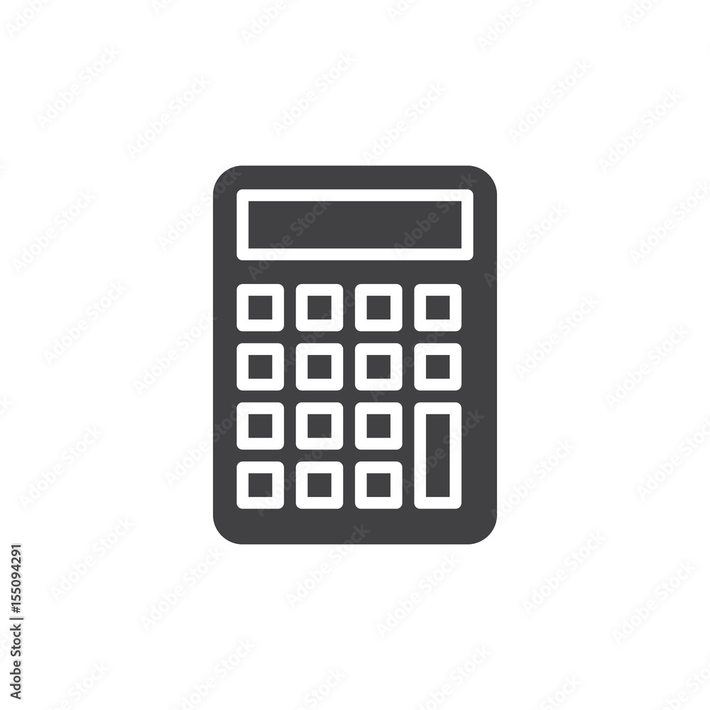 Calculator icon vector, filled flat sign, solid pictogram isolated on white. Accounting symbol, logo illustration. Pixel perfect Calculator icon vector, filled flat sign, solid pictogram isolated on white. Accounting symbol, logo illustration. Pixel perfect