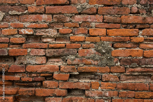 Old brick wall in Thailand temple