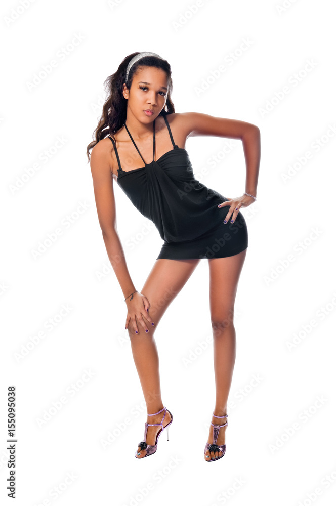 Slim dancer isolated on white background Slim dancer isolated on white background
