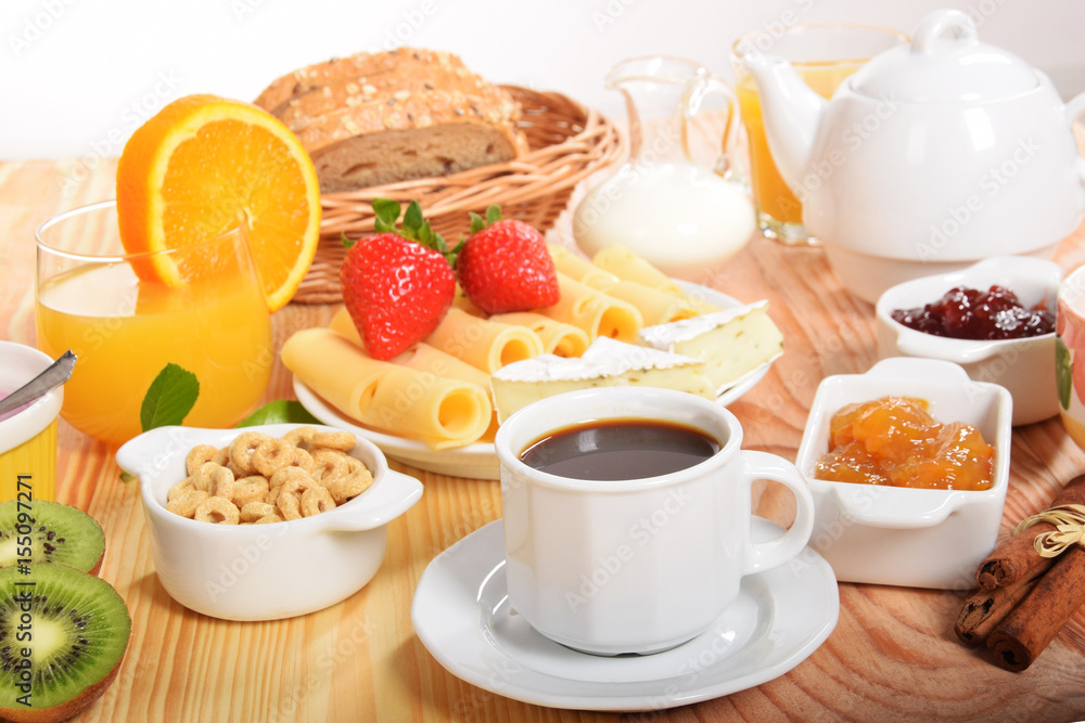 Breakfast with yellow and white cheese Breakfast with yellow and white cheese