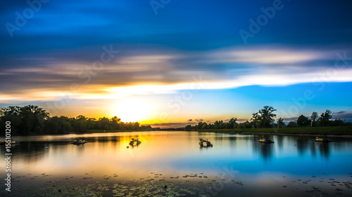 Larun lake sunset spring
