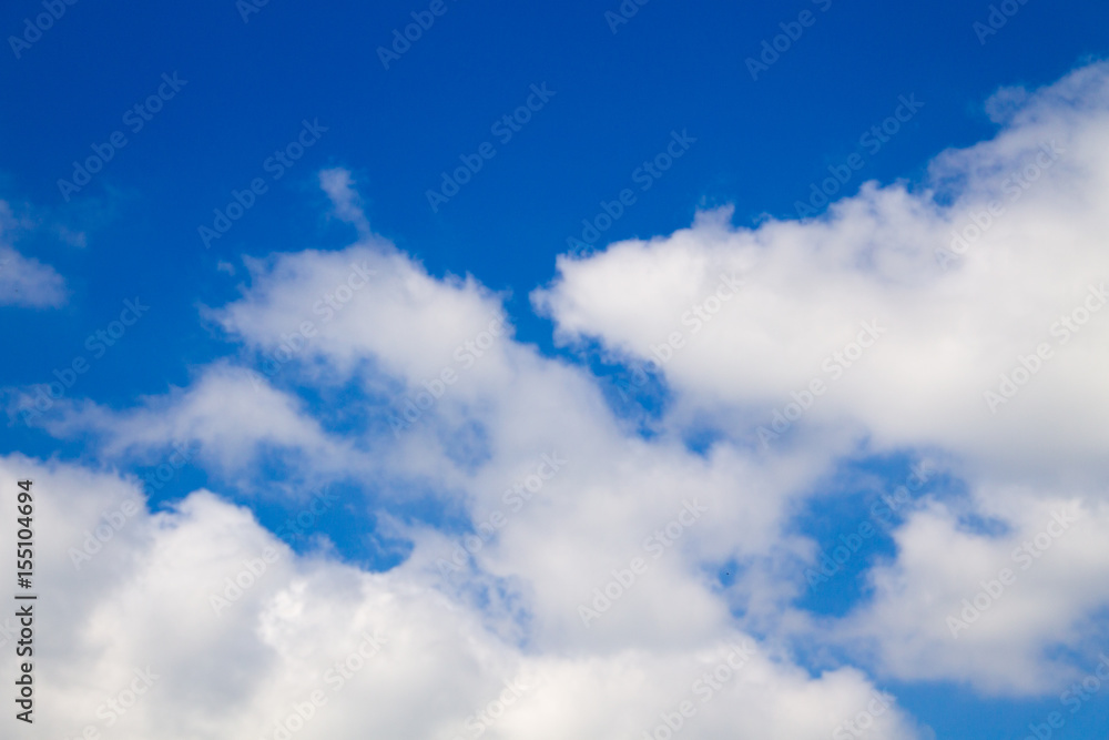 White clouds in blue sky