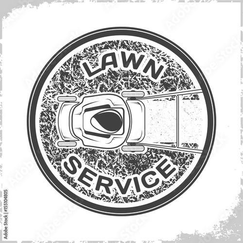 Lawn service logo monochrome