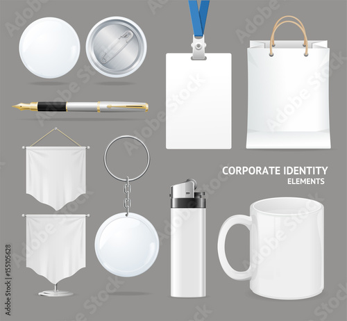 Corporate Identity Empty Blank White Set. Vector