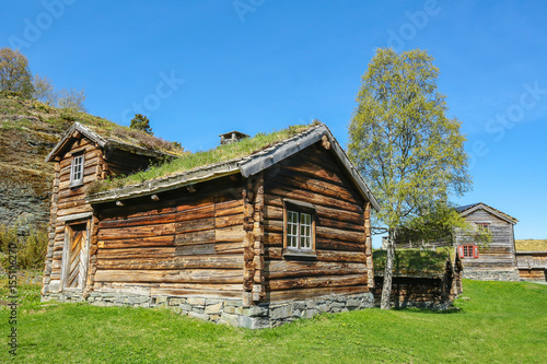 Old timber house in Sverresborg Trøndelag Folk Museum, trondheim, Norway