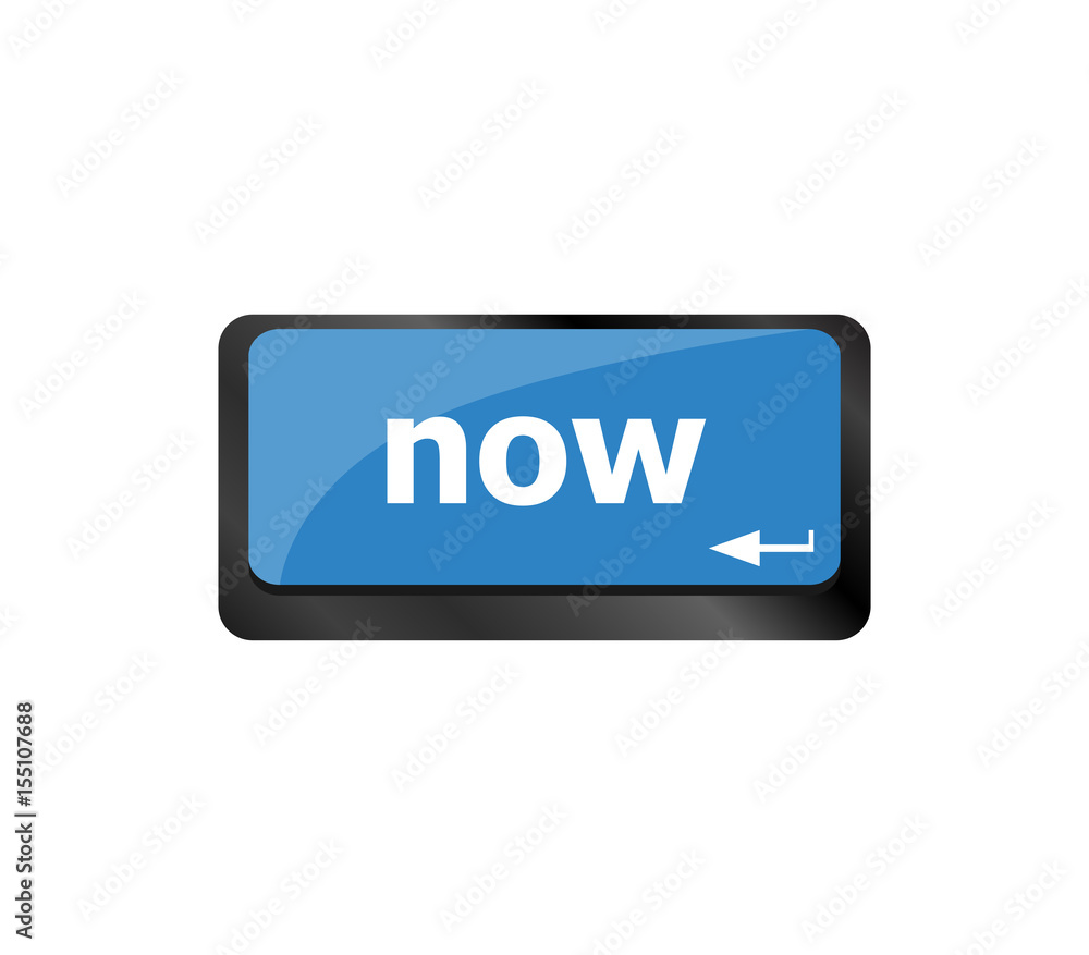 computer keyboard keys with Now word on it