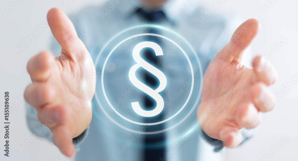 Businessman using law protection right 3D rendering Businessman using law protection right 3D rendering